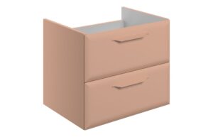 Mika 600mm Wall Hung 2 Drawer Basin Unit (No Top) - Matt Apricot