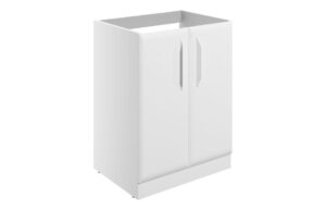 Mika 600mm Floor Standing 2 Door Basin Unit (No Top) - Matt White