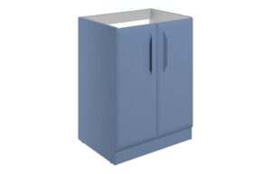 Mika 600mm Floor Standing 2 Door Basin Unit (No Top) - Matt Misty Blue