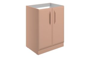 Mika 600mm Floor Standing 2 Door Basin Unit (No Top) - Matt Apricot
