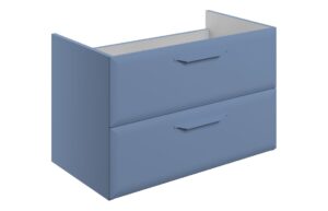 Mika 795mm Wall Hung 2 Drawer Basin Unit (No Top) - Matt Misty Blue
