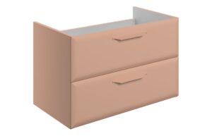 Mika 795mm Wall Hung 2 Drawer Basin Unit (No Top) - Matt Apricot