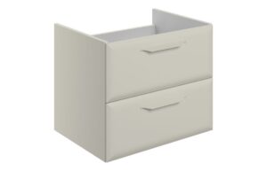 Mika 600mm Wall Hung 2 Drawer Basin Unit (No Top) - Matt Latte