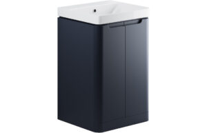 Lambra 500mm 2 Door Floor Standing Cloakroom Basin Unit - Matt Indigo