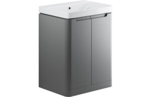 Lambra 605mm 2 Door Floor Standing Basin Unit - Matt Grey