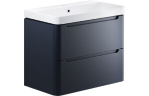 Lambra 805mm 2 Drawer Wall Hung Basin Unit - Matt Indigo
