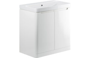 Lambra 805mm 2 Door Floor Standing Basin Unit - White Gloss