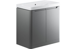 Lambra 805mm 2 Door Floor Standing Basin Unit - Matt Grey