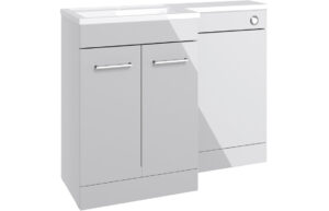 Venosa 1000mm F/S L-Shape Pack & Basin - Grey Gloss