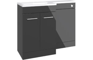 Venosa 1000mm F/S L-Shape Pack & Basin - Anthracite Gloss