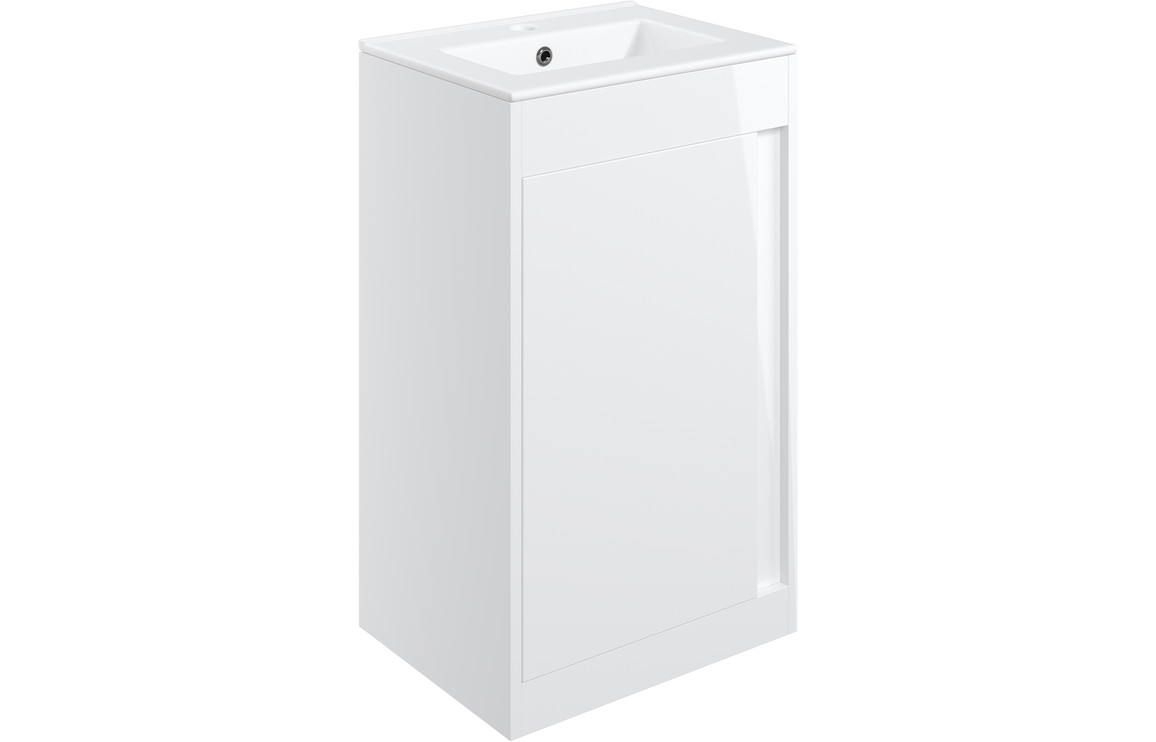 Elements 510mm Floor Standing Unit Inc. Basin - White Gloss