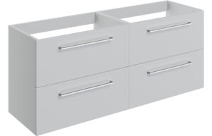 Volta 1180mm Wall Hung 2 Drawer Basin Unit Run (No Top) - Grey Gloss