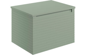 Align 610mm Wall Hung 1 Drawer Basin Unit & Worktop - Matt Willow Green