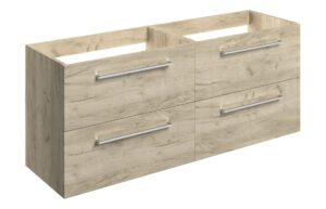 Volta 1180mm Wall Hung 2 Drawer Basin Unit Run (No Top) - Oak