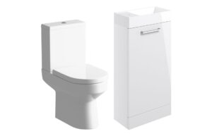 Volta 410mm F/S Basin Unit & C/C Toilet Pack - White Gloss