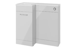 Venosa 900mm F/S L-Shape Pack & Basin - Grey Gloss