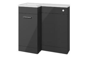 Venosa 900mm F/S L-Shape Pack & Basin - Anthracite Gloss