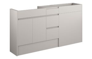 Cara 1536mm Standard Basin, WC & 3 Drawer Unit Pack - Matt Dove Grey