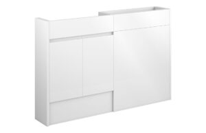 Cara 1236mm Slim Basin & WC Unit Pack - White Gloss
