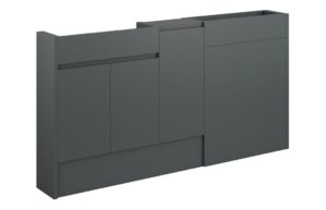 Cara 1536mm Slim Basin, WC & 1 Door Unit Pack - Matt Graphite Grey