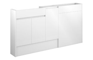 Cara 1536mm Slim Basin, WC & 1 Door Unit Pack - White Gloss