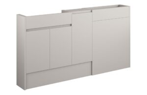 Cara 1536mm Slim Basin, WC & 1 Door Unit Pack - Matt Dove Grey