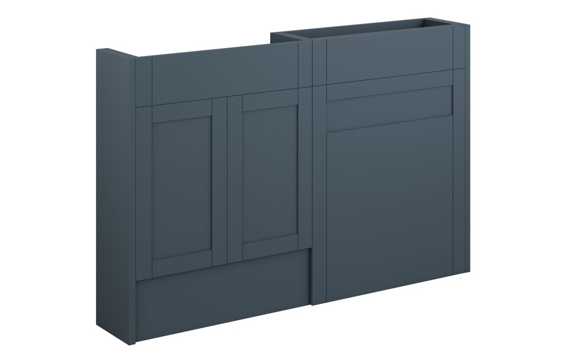 Abbey 1236mm Slim Basin & WC Unit Pack - Matt Arley Blue