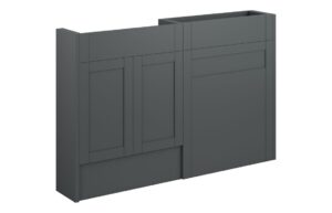 Abbey 1236mm Slim Basin & WC Unit Pack - Matt Graphite Grey