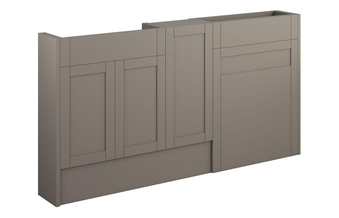 Abbey 1536mm Slim Basin, WC & 1 Door Unit Pack - Matt Stone
