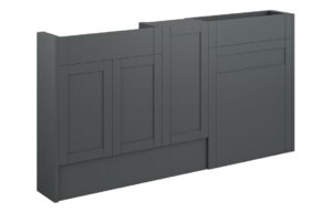 Abbey 1536mm Slim Basin, WC & 1 Door Unit Pack - Matt Graphite Grey