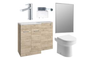 Venosa 1000mm Furniture & BTW WC Pack - Oak