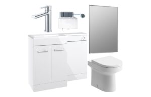 Venosa 1000mm Furniture & BTW WC Pack - White Gloss