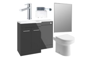 Venosa 900mm Furniture & BTW WC Pack - Anthracite Gloss