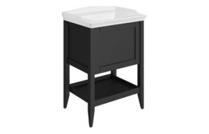 Dion 650mm Floor Standing 1 Drawer Basin Unit w/Basin - Matt Anthracite