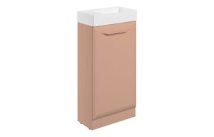 Mika 410mm Floor Standing 1 Door Cloakroom Basin Unit w/1TH Basin - Matt Apricot