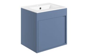 Elements 510mm Wall Hung Unit Inc. Basin - Matt Misty Blue
