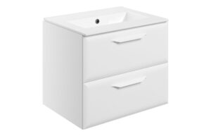 Mika 615mm Wall Hung 2 Drawer Basin Unit w/Basin - Matt White