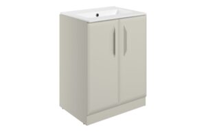Mika 615mm Floor Standing 2 Door Basin Unit w/Basin - Matt Latte