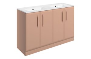 Mika 1210mm Floor Standing 4 Door Basin Unit w/Basin - Matt Apricot