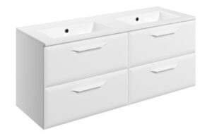 Mika 1210mm Wall Hung 4 Drawer Basin Unit w/Basin - Matt White
