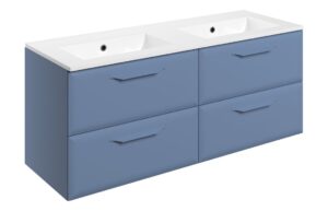 Mika 1210mm Wall Hung 4 Drawer Basin Unit w/Basin - Matt Misty Blue