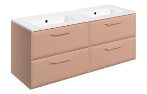 Mika 1210mm Wall Hung 4 Drawer Basin Unit w/Basin - Matt Apricot
