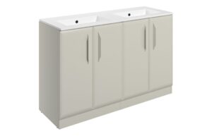 Mika 1210mm Floor Standing 4 Door Basin Unit w/Basin - Matt Latte