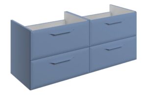 Mika 1180mm Wall Hung 4 Drawer Basin Unit (No Top) - Matt Misty Blue