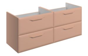 Mika 1180mm Wall Hung 4 Drawer Basin Unit (No Top) - Matt Apricot