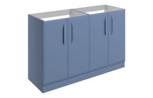 Mika 1180mm Floor Standing 4 Door Basin Unit (No Top) - Matt Misty Blue