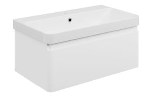 Kuba 805mm Wall Hung 1 Drawer Basin Unit & 1TH Basin - Matt White