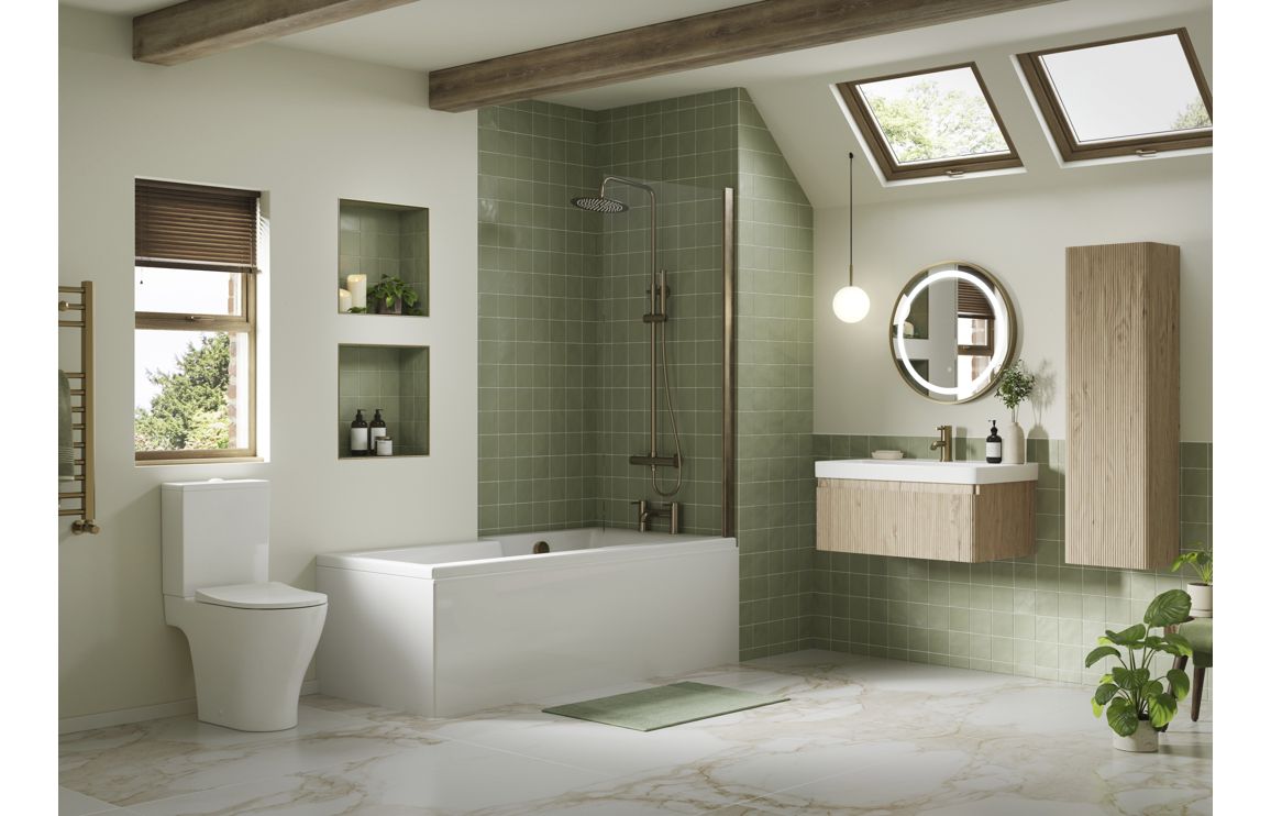Kuba 805mm Wall Hung 1 Drawer Basin Unit & 1TH Basin - Textured Oak - Image 2